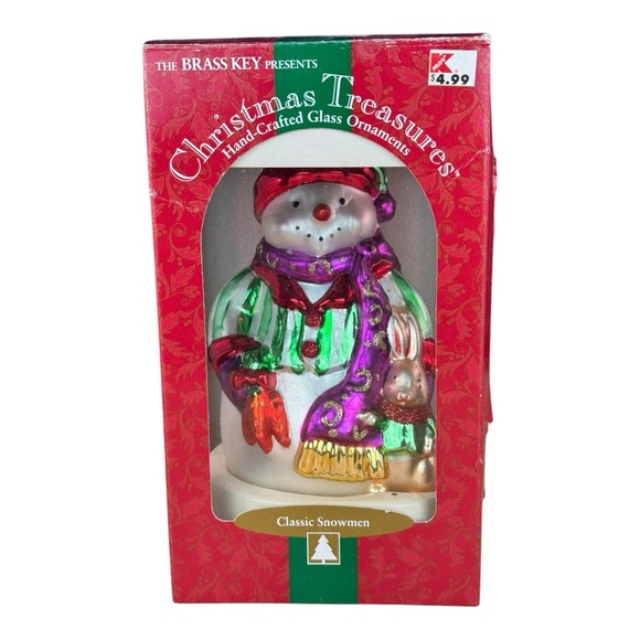 Brass Key Snowman Ornament Christmas Treasures Classic Woodland Snowman Ornament - Picture 2 of 14